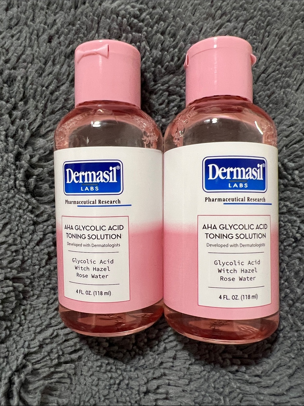 Dermasil AHA Glycolic Acid Toning Solution - Pink